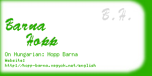 barna hopp business card
